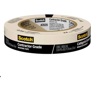Scotch Contractor Grade Masking Tape, 0.94 inches by 60.1 yards (540 yards total), 2020, 9 Rolls