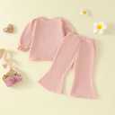 Toddler Girl 2-piece Clothes Set Infant Girl Cotton Long Sleeve Shirt and Pant Fall Winter Outfit for Baby Girl