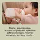 Tommee Tippee Silicone Coated Glass Baby Bottles for Feeding, 9 0z, Anti-Colic, 0+ Months, Slow Flow Breast-Like Nipple, Shatter-Proof Glass, BPA Free, Pack of 2