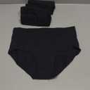 Molasus Women's Cotton Underwear High Waisted Full Coverage Ladies Panties (Regular & Plus Size) (Large, Black-5pack)