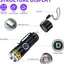 DARKDAWN UV 395nm Light Flashlights USB Rechargeable Ultraviolet LED Blacklight Mini Woods Lamp Portable Blacklight for cat Urine Detection Dry Stains, Uranium Glass, Leak Detection, D15 395 nm