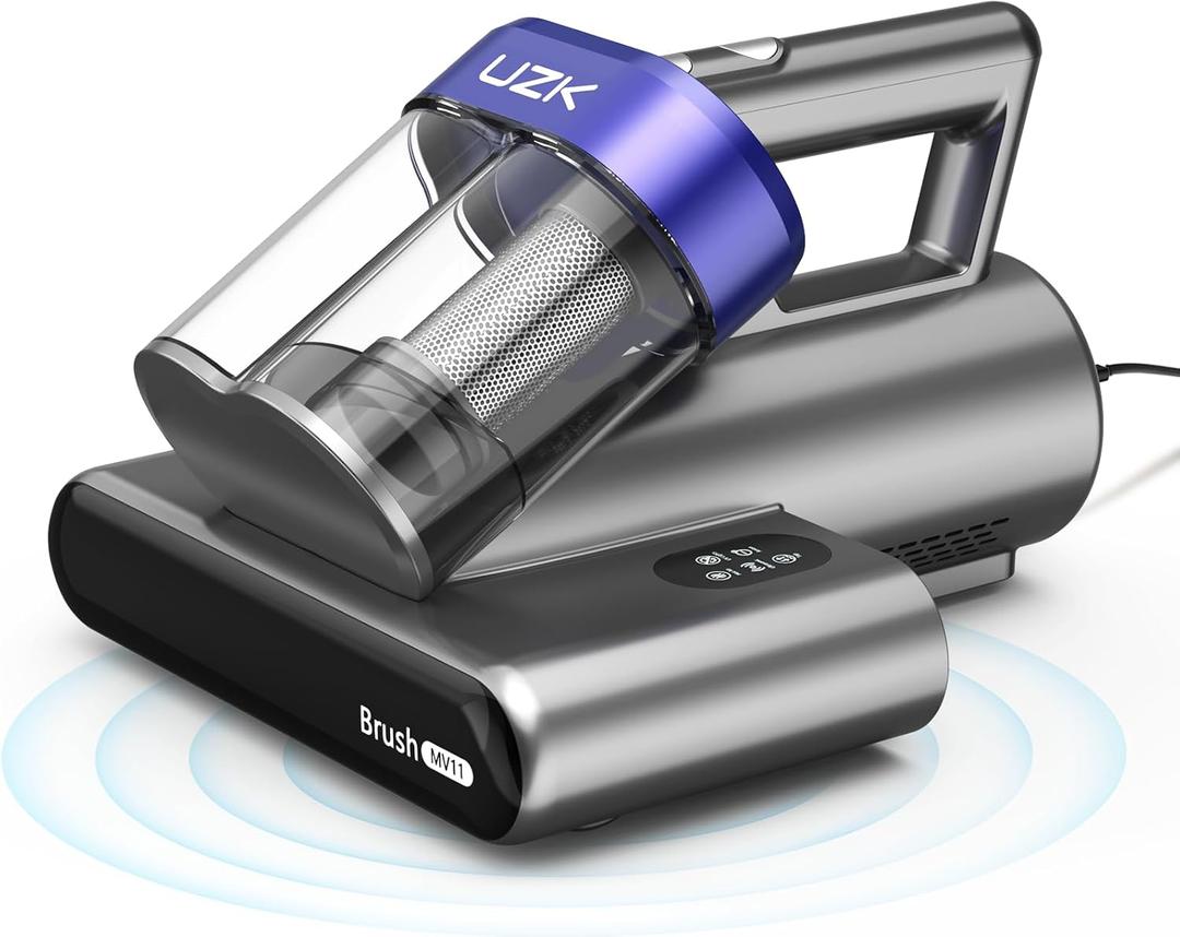 Bed Vacuum Cleaner Mattress Vacuum Cleaner,16Kpa Powerful Handheld Vacuums with UV-C Light & Double Dust Cup & High Heating & Ultrasonic & Anion for Bed Sofa (Corded,Purple)