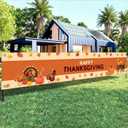 Thanksgiving Banner Happy Thanksgiving Backdrop Turkey Pumpkins Autumn Leaves 118x20 inches Fall Harvest Decor Party Supplies Welcome Yard Sign Banner Fall Holiday Photo Backdrop