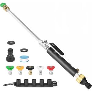 7-in-1 Jetnozzle High pressure hose nozzle for garden hose, Hydro jet nozzle High Pressure Power Washer wand, nozzles watering sprayer cleaning tool, washer hose attachment for Homeowners (black)