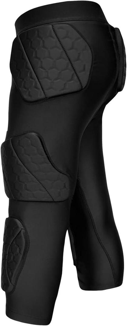 7 Pad Girdle Football Youth Football Girdle Youth Boys with Knee Integrated Hip Tailbone Thigh Pads- Basketball Padded Compression Shorts for Basketball Baseball Rugby Soccer (X-Large)