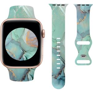 Sport Bands Compatible with Apple Watch Band 38mm 40mm 41mm 42mm 44mm 45mm 46mm 49mm, Luxruy Marble Pattern Soft Silicone Strap Replacement for iWatch Series 10/9/8/7/6/5/4/3/2/1/Ultra Womnen Men