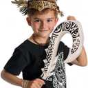 The Polynesian Demigod Maui-Inspired Cosplay Small Fish Hook Props Engraved Hawaii Tribal Design (Ivory White)