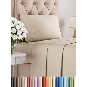 Twin XL Size 3 Piece Sheet Set - Comfy Breathable & Cooling Bed Sheets Set - Hotel Luxury Bedding for Women, Men, Kids, Teens, Boys & Girls - Deep Pockets, Ultra-Soft, Wrinkle Free - Oeko-Tex - Wheat