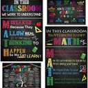 4 x BEAWART Math Posters, 4 Pack 11x17 Classroom Chart for Teacher Elementary | Supplies for Students, Decorations for Elementary, Middle, High School, Mathematics Education, Essential Signs Must Haves