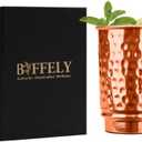 100% Pure Copper Tumblers |BPA Free| No coating| Lacquer Free| Handcrafted Hammered Ayurvedic Glasses | 350 Ml/11.8 OZ Water Cups for Health, Detox & Hydration | Gift Box Incuded