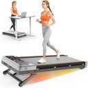 Walking Pad Treadmill with 15% 12-Level Incline & UI Screen, Trisomy 3.5HP Foldable Under Desk Treadmill with Bluetooth Speaker, Portable Treadmills for Home Office 450LBS, Remote, RGB Light