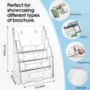 MaxGear Acrylic Brochure Holder 8.5 x 11 inch, 4 Tier Clear Literature Organizer Magazine Stand Display with Removable Divider for 4 x 9 inch Brochures, Pamphlet, Wall Mount or Countertop, 4 Pack