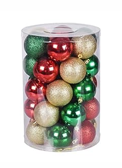 30ct Christmas Ball Ornaments, 1.18" Shatterproof Tree Decorations, Perfect Hanging Ball for Indoor/Outdoor Holiday Party Decor (Black)
