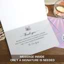 Funeral Thank You Cards with Envelopes, Set of 50, Purple Watercolor Butterfly Floral Design Message Inside 4x6In Sympathy Thank You Card for Funeral Bereavement