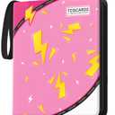 Trading Card Binder 9 Pocket, Card Binder 900 Pockets, Card Book Holder Cards with 50 Removable Sleeves,3-Ring Zip Design MTG/TCG/Sport Collectible Trading Card Albums Gifts for Boys and Girls (Pink) (Large)