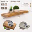 Marsmiles 24in Wood Floating Shelves for Wall Mounted, 2Pack|Natural, Live Edge, 24"L, 2Packs