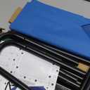 Elevated Dog Bed for Large Dogs, Washable Raised Cot with Skid-Resistant Feet, Waterproof Cooling Dog Beds with Oxford Cloth, Indoor/Outdoor Use, Blue 50in (XL- 50.8"x 31"x 8")