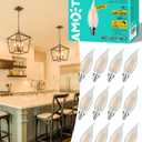 Frosted LED Candelabra Bulb E12 Small Base, 60 Watt Equivalent 2700K Soft White CA10 Candle Dimmable Chandelier Light, Long-Lasting for Cozy Indoor Settings, Perfect for Dining Rooms, Living Rooms