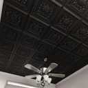 Art3d Drop Ceiling Tiles, Glue up Ceiling Tiles, 2'x2' Plastic Sheet in Black (24-Pack, 96 Sq.ft)