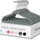 BAGAIL 50 Pack Kids Velvet Hangers 14 Inches Children's Clothes Hangers Non-Slip Baby Hangers for Infant/Toddler (Grey) (Gray)