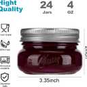 Mason Jars 4oz - 24Pack Glass Jars with Leak Proof & Food Grade Canning Jars for Spices, Dry Food Storage & DIY Crafts, Perfect for Home Cooks, Meal Prep, and Crafting Enthusiasts