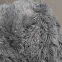 Giant Fur Bean Bag Chair Cover for Kids Adults, (No Filler) Living Room Furniture Big Round Soft Fluffy Faux Fur Beanbag Lazy Sofa Bed Cover (Light Grey, 5FT)