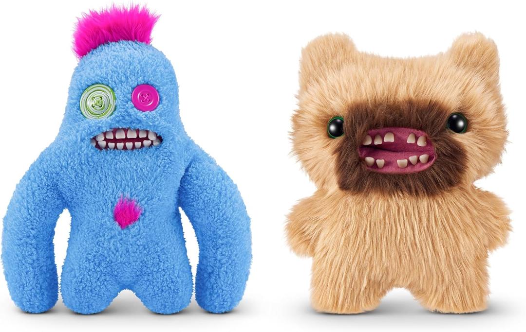 Fuggler Hairy Fuggs 9-inch Series 1 by ZURU, Funny Ugly Monster Plush Toy (Sasquoosh - Screech)