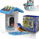 Brookstone Smart Bird Feeder with Camera - Solar Powered, 2K Ultra HD Live Stream, AI Bird Species Identification, Instant Alerts, Night Vision, Weatherproof Outdoor Feeder