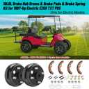 10L0L Golf Cart Brake Maintenance Kit, Rear Brake Hub Drum with Brake Shoes and Spring Kit, Compatible with 1997-Up Electric EZGO TXT PDS, OEM# 19186G1 70794G01 70795G01 27943G01
