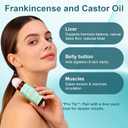 Organic Castor Oil & Frankincense Roll On - 100% Pure Cold-Pressed with Rose Quartz, Firms Skin, Reduces Fine Lines & Hormone Balance for Face, Neck, Abdomen (50ML/1.7OZ, 2PCS)