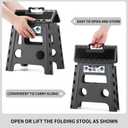 Delxo Folding Step Stool 13 inch Height Heavy Duty Foldable Step Stools for Adults and Kids,Kitchen Small Collapsible Fold Up Stepping Stool 1 Pack in Grey Dotted Texture