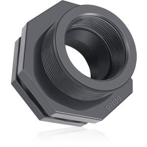 Boltigen 3 Inch PVC Bulkhead Fitting, Heavy-Duty NPT Threaded Water Tank Connector, Plumbing Pipe Fitting for Rain Barrels, Aquariums, Tubs & Swimming Pools