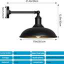 15" Classic Farmhouse Barn Gooseneck Light, Waterproof and Rust-Resistant Barn Light, Large Wall-Mounted Lighting Fixture for Porches, Garages, Patios and Farmhouses 2-Pack, 15 Diameter-2 Pc