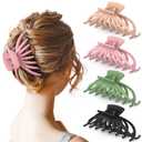 Hair Clips for Women - OPAUL Matte Nonslip Large Hair Claw Clips for Thick and Thin Hair, 4.7 Inch Strong Hold Big Hair Clips Fashion Hair Styling Accessories Christmas Gifts for Women Girls (1 Count (Pack of 4), Pink, Green, Khaki, Black)