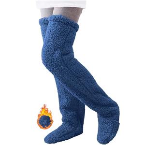 HYTENSUN Women's Fuzzy Thigh high Socks Over Knee High Plush Slipper Winter Indoor Sleeping Fluffy Long Leg Warmers