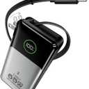 MOVE SPEED Portable Charger Laptop Power Bank 20000mAh 65W, Travel Essentials Battery Pack with Built-in Retractable USB-C Cable & Wall Plug, for MacBook/iPhone 17/16/15/iPad/Galaxy/Dell/HP and More