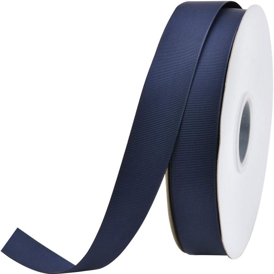 Ribest 1 inch Navy Blue Grosgrain Ribbon 50 Yards Per Roll for Crafts Bow Maker Wreaths Gift Wrapping Hair Accessories Wedding