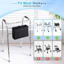 Rhino Valley Walker Basket, Basket for Walkers with Multi Pockets, Hand-free Carry Pouch Storage Bag Walker Accessories for Universal Walkers for Seniors, Black