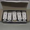 BESTTEN 2 Pack Combination Wall Light Switch and Decor Outlet, Single Pole Rocker Switch, 15A/120V, Decorative Receptacle, 15A/125V, Combo Style, Wallplate Included, Side Wire, UL Listed, White