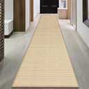 GOYLSER 17ft Jute Running Rugs for Hallway, Kitchen Rug Runner Non Slip Washable Hall Runner Rug, Beige Runner for Kitchen Floor Non Slip