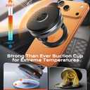 CoolpowNewest Vacuum Magnetic Phone Holder for Car Phone Holder MountMovable Vacuum Suction Magsafe Car Mount Cell Phone Holders for Your Car Accessories for Women Men for iPhone 17 16 15 14 Kits, Black