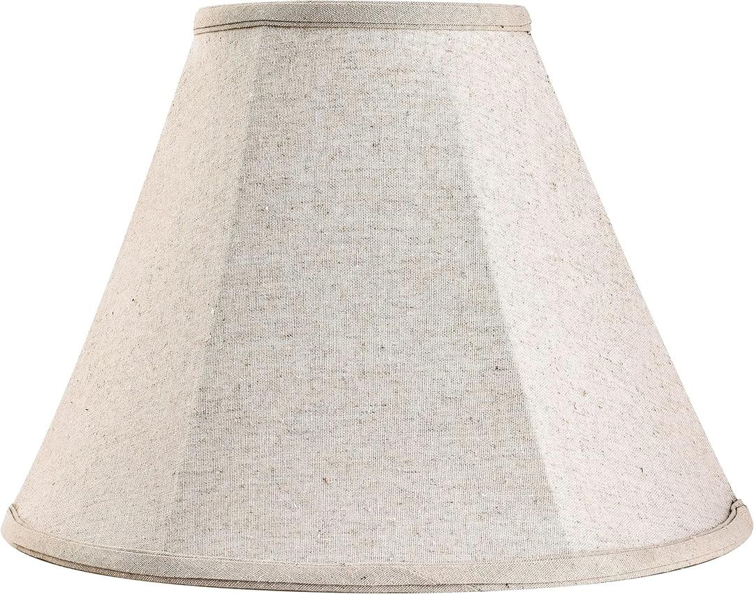 GO&SO Small Beige Lamp Shade for Table Lamps-Bell Bedside Lampshade-5.9x13.4x10.6inch (Spider) Natural Linen Lampshades Replacement -Traditional Empire Shade Style with Elegant- Assembly Required