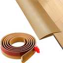 Floor Rubber Transition Strip Self Adhesive Carpet to Tile Transition Strip Edging Trim Strip for Threshold Transitions with a Height Less Than 5 mm/0.2in (Light Brown, 6.56FT)