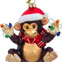 Kurt Adler 4-Inch Glass Monkey Ornament
