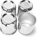 4Pcs 2.95inch Trailer Wheel Center Caps Fit 2.95" Center Bore Truck Trailer RV SUV Wheels Rims, Carbon Steel Silver Hub Covers