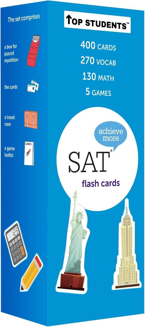 SAT Flash Cards 2026 | 400 SAT Vocabulary and SAT Math Flash Cards | SAT Prep | SAT Vocab Cards | SAT Prep Cards | SAT Words | SAT Classroom and Home Kit | SAT Digital Prep