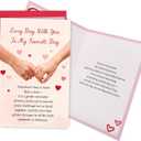 4 x Ogeby Romantic Hand Holding Valentine's Day Card for Him Her, Valentines Love Letter Card for Husband Wife Partner, Every Day With You To My Favorite Day