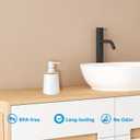 Soap Dispenser Plastic Bamboo with Pump Liquid Hand Lotion Dispenser for Shampoo Bathroom Kitchen 12 oz White 2 Pack