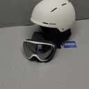 Ski Helmet and Goggles Set, Snowboard Helmet Goggles for Men Women & Youth, Shockproof Snow Helmet Anti Fog OTG Snow Goggles for Skiing Snowboarding (Small, Egg White)