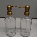 AmazerBath Soap Dispenser, 2 Pack Glass Soap Dispenser with Pump Stainless Steel, 17 Oz Clear Gold Hand Soap Dispensers for Bathroom and Kitchen